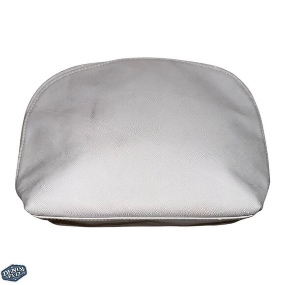 Christian Dior Grey/Silver Nylon Cosmetic/Makeup Pouch/Bag w/Silver Logo Plate - Picture 5 of 11